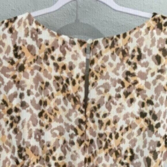 EVRI Animal Print Boho Contemporary Neutral Midi High Low Dress - Picture 10 of 11